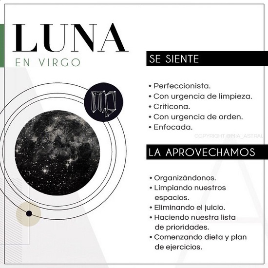 Energía de la Luna en Virgo Mia Astral clases en línea de