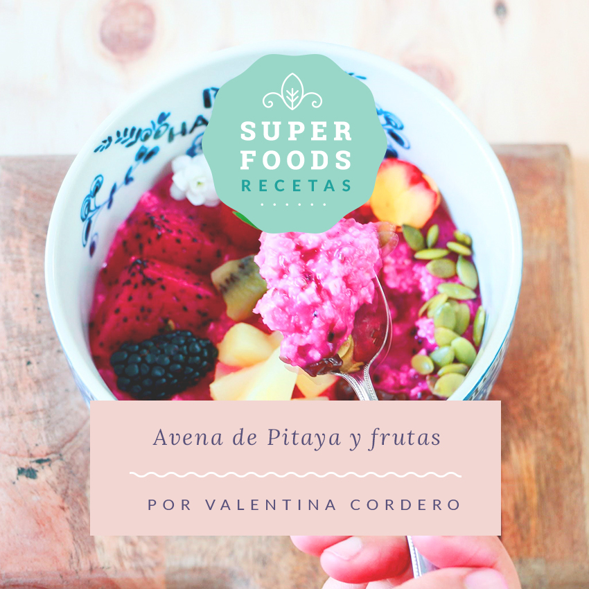 Avena de pitaya y frutas