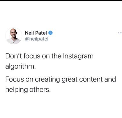 Olvídate del algoritmo de Instagram. Enfocate en crear contenido de valor y en ayudar a otros